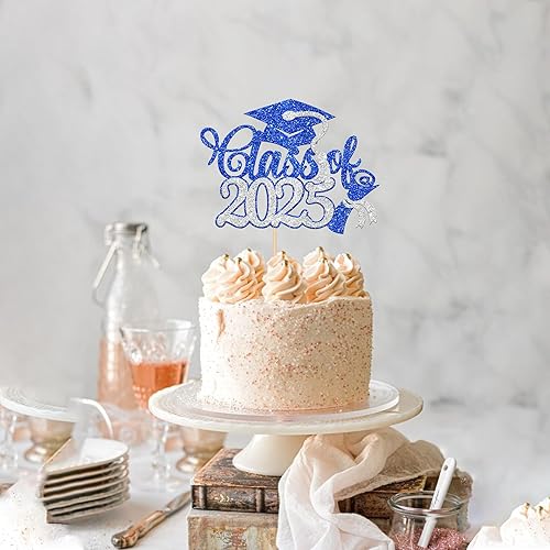 Miniatura 7 de Rsstarxi 1 paquete de decoración para pastel de graduación 2023 con purpurina 2023 para pastel de graduación, felicitaciones clase de 2023, tapa de