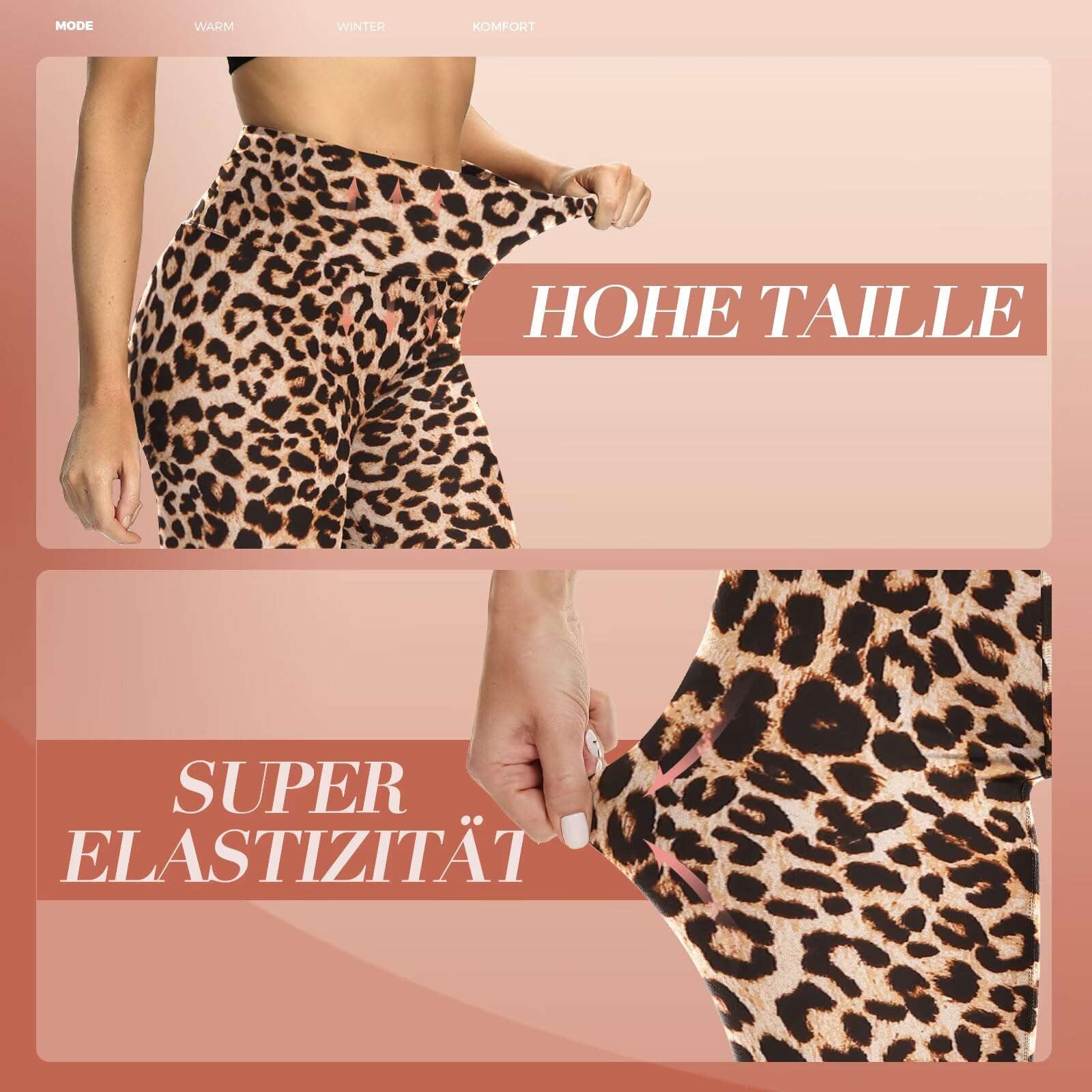 HLTPRO Thermo Leggings Damen Gefüttert Im Winter, High Waist Thermoleggings Warm Thermohose Blickdicht Strumpfhose Für Sport