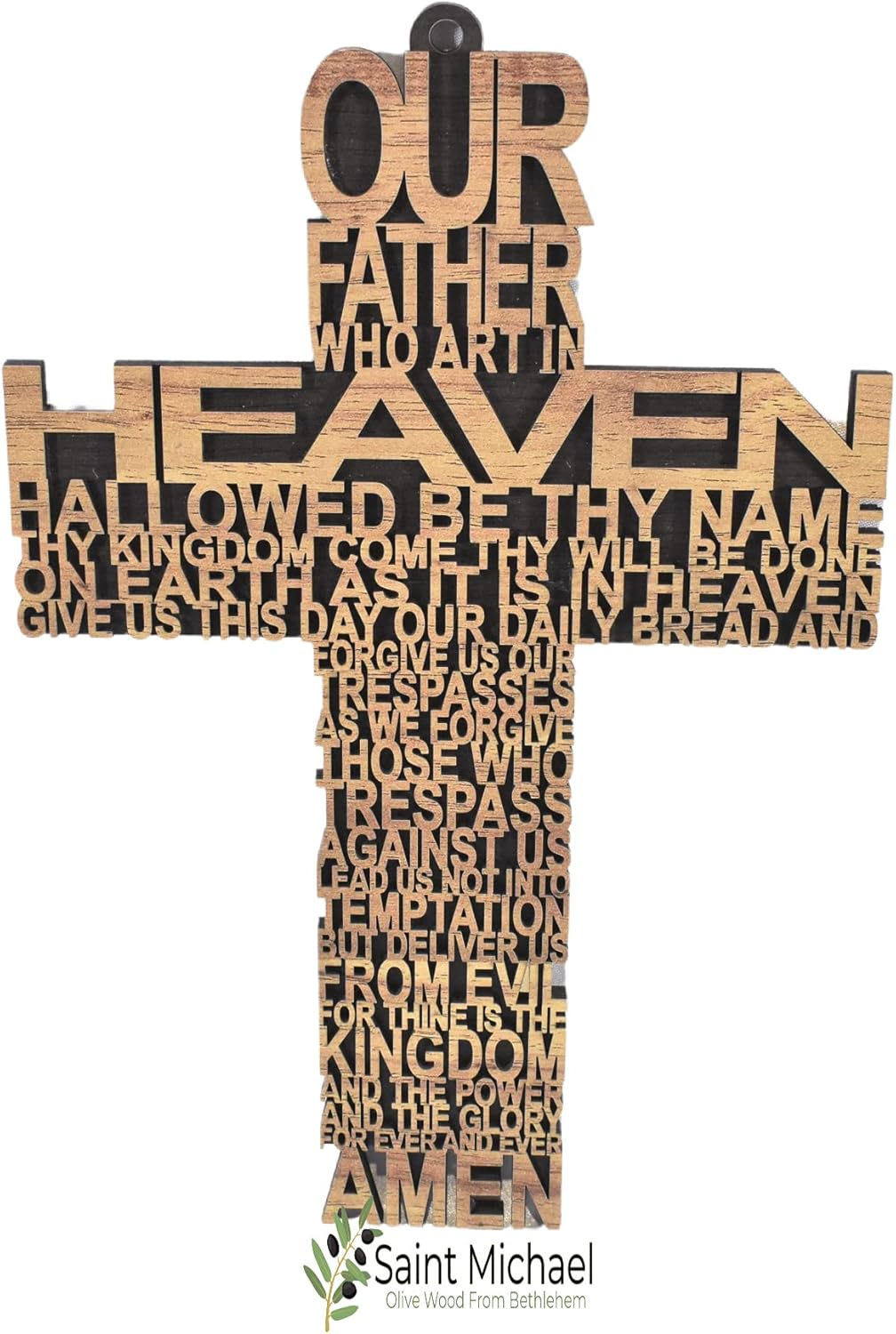 Our Father Prayer Wooden Wall Cross - Wall hanging Religious Décor with The lords Prayer Cross - Gift for any special Occasion