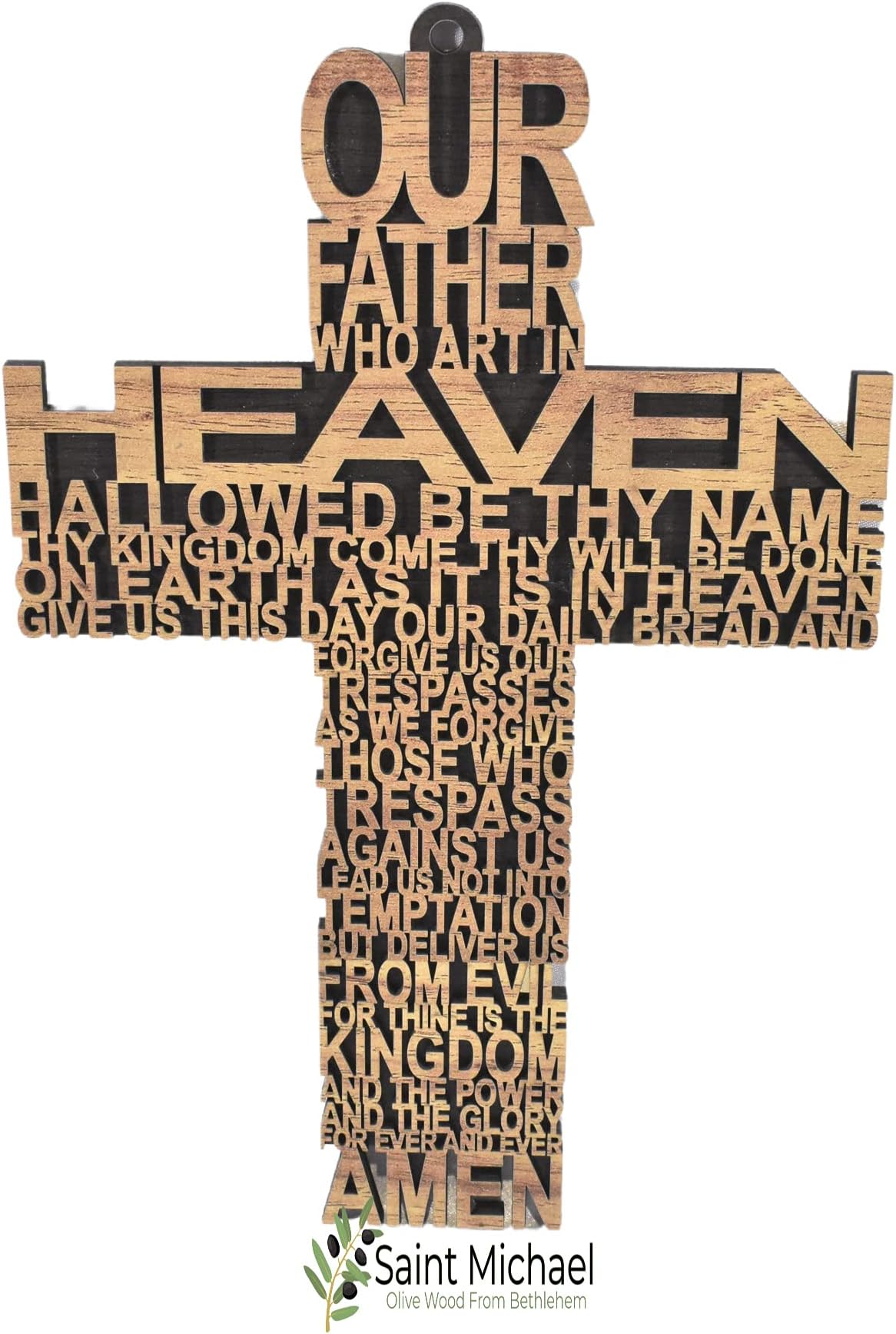 Our Father Prayer Wooden Wall Cross - Wall hanging Religious Décor with The lords Prayer Cross - Gift for any special Occasion