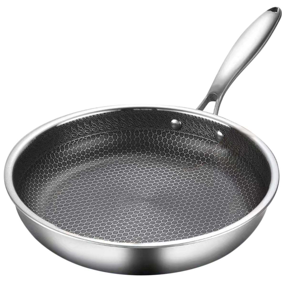 Poêle à frire nid d'abeille antiadhésive en inox pour cuisson saine sur induction