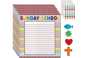 Yeaqee 12 Pcs Sunday School Sticker Charts