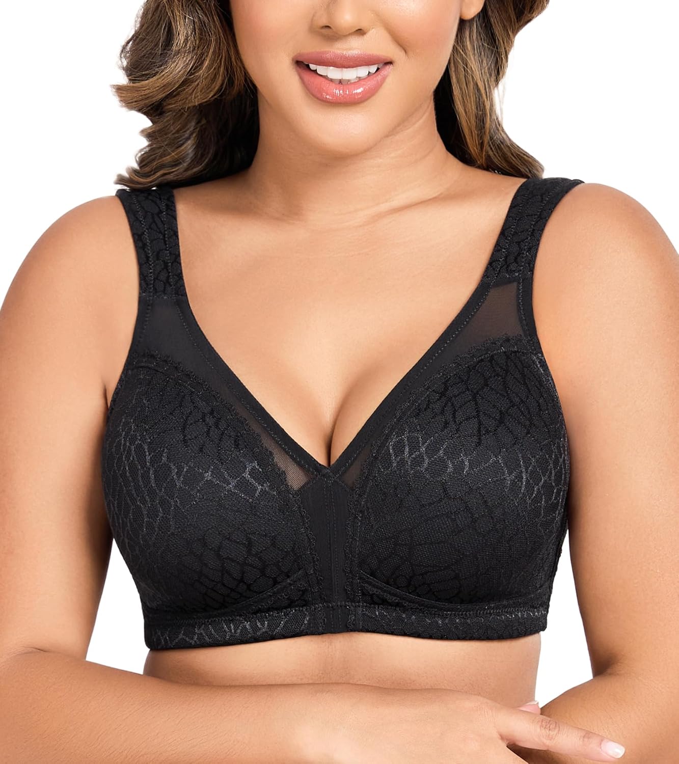 Women's Minimizer Full Coverage Bras Wirefree Large Busts Plus Size Comfort Straps - Image 4