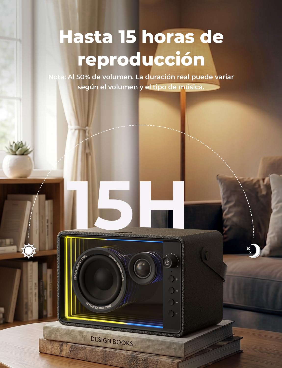 RIENOK Altavoz Bluetooth 40W Potente Woofer 90mm Tweeter Seta 30mm, 15H