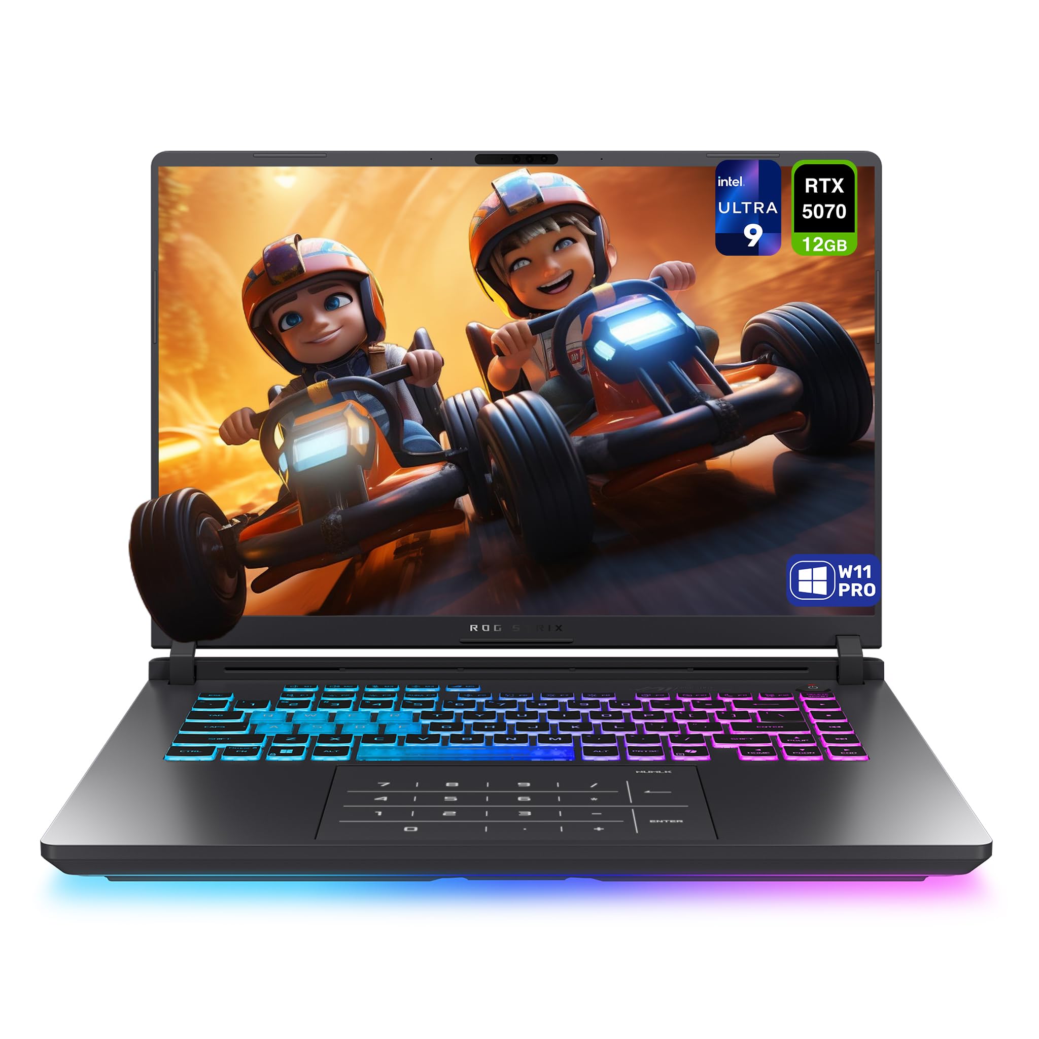 ASUSROG Strix G16 Gaming Laptop, Intel Ultra 9-275HX, 64 GB DDR5 RAM, 2 TB PCIe SSD, 16" 2.5K (2560x1600) 240Hz Nebula Display, Nvidia G-Force RTX 5070, RGB Backlit Keyboard, W11 Pro, Eclipse Gray
