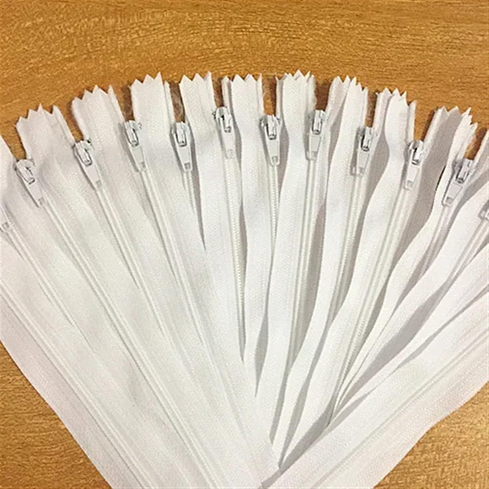 MOHUIED Separating Jacket Zippers 10pcs Nylon Coil Zippers Tailor Sewer Craft DIY Apparel Sewing Supplies,Crafts Sewing(WHITE,10inch (25cm))