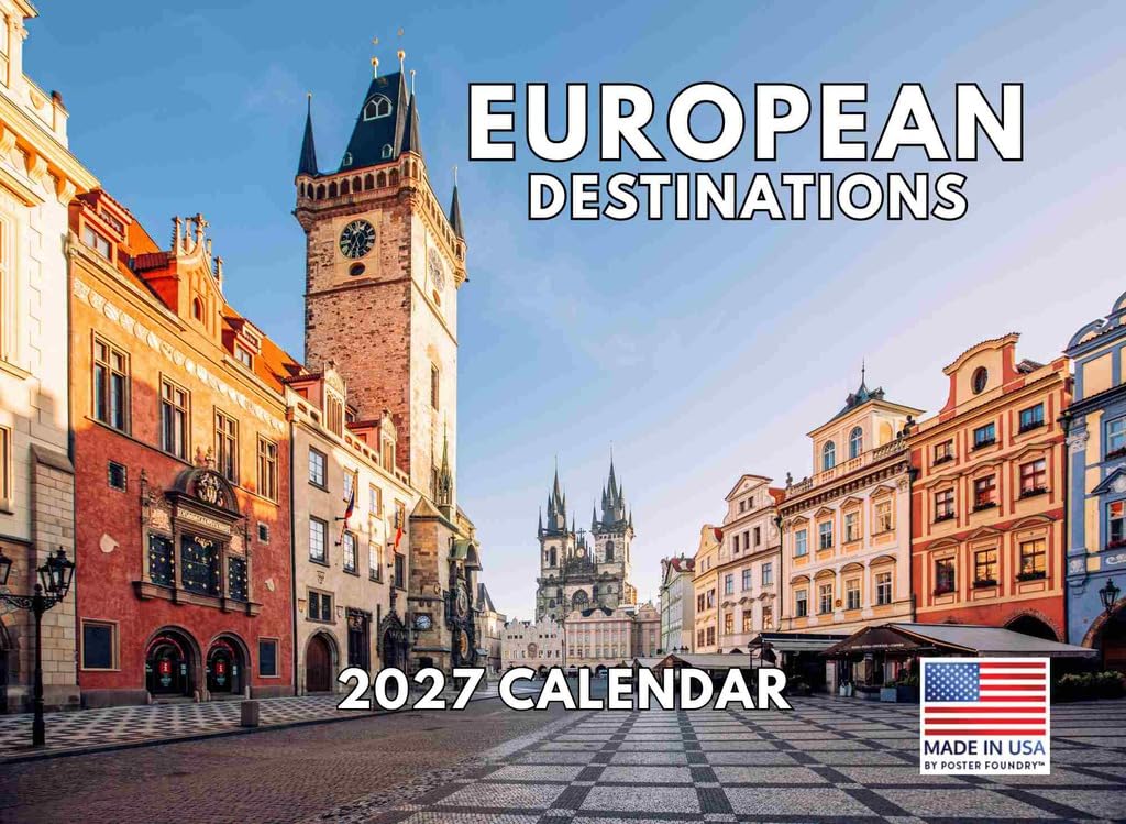 Europe Calendar 2027 European Destinations Travel Monthly Wall Calender