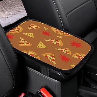 Pizza Cheese Tomatoes Bloody Car Center Console Decor Handrail Armrest Box Cushion Interior Covers Car Protector Pad Lid Cover Accessories Universal Fit for Auto Truck Vehicles