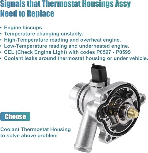 Miniatura 6 de X AUTOHAUX NO. 2520045555579010 Ensamblaje de entrada de agua de carcasa de termostato de refrigerante de motor de aluminio para Chevrolet Cruze