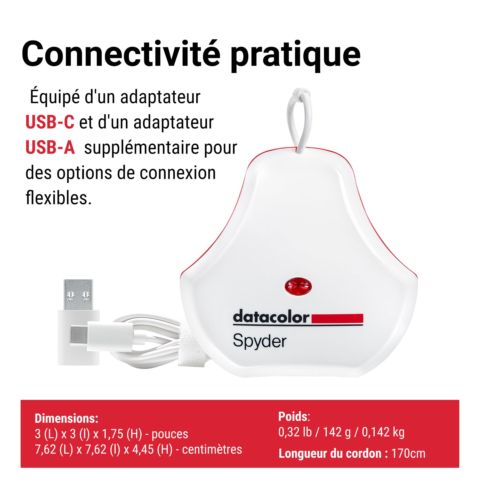 Datacolor Spyder - Calibrateur d'Écran pour Designers, Photographes et Créateurs de Contenu, Couleurs Fidèles, compatible OLED/LED, Outil de Calibration simple pour le Traitement d’Image