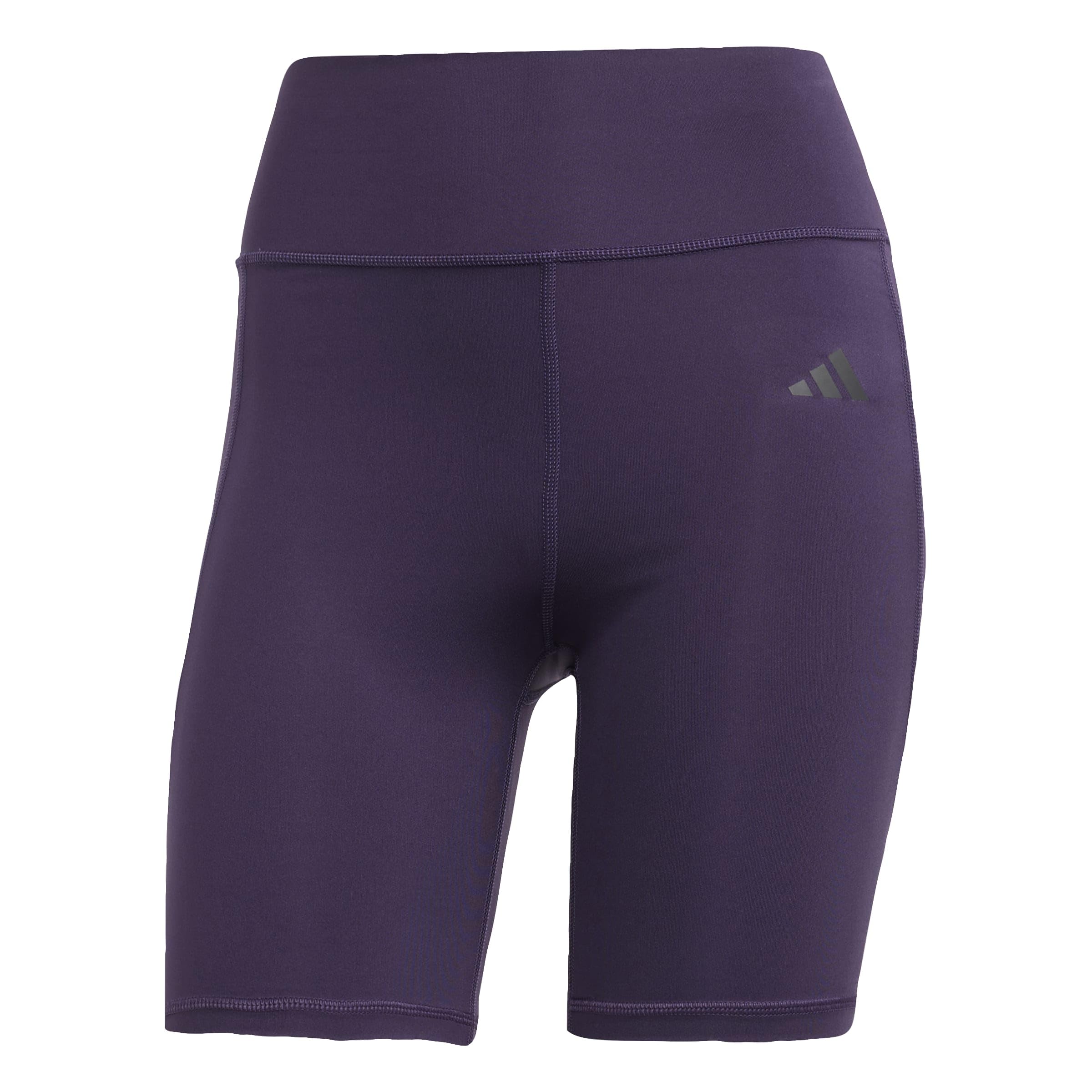 adidas Women's Optime Essentials Stash Pocket 7inch Short Leggings, Aurora Plum, L