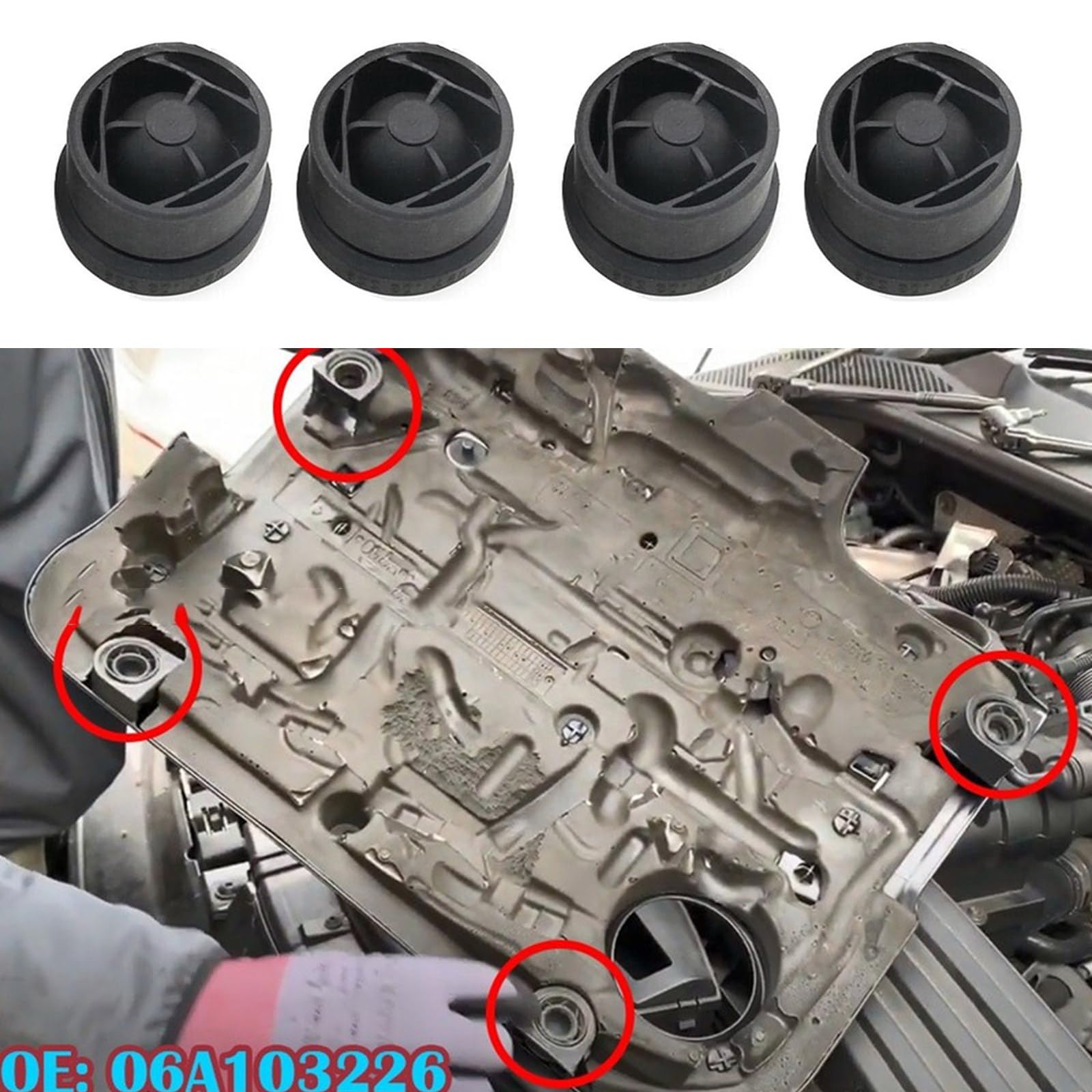 Rebellious 4PCS Gomma Coperture Motore Ammortizzanti Coperture Ammortizzatori Per Sostituzione Senza Difficile E Migliora La Longevità Del Cappuccio