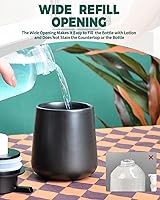 Vista 3 de Bosilunlife Dispensador de Jabón Espumoso Cerámico - Dispensador de Jabón de Mano de Espuma de 12Oz Negro Mate Dispensador de Jabón de Cocina