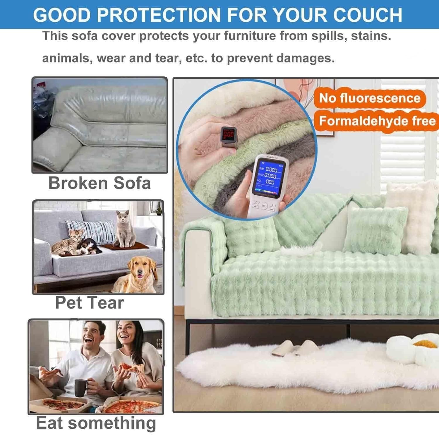 L-Shaped Sofa Slipcover，1/2/3/4 Seater Couch Cover Velvet Plush & Thick Quilted Corner Protection Anti-Slip Reversible Design Machine Washable Sectional Cover for Ultimate Furniture Shield(A,70x150cm)