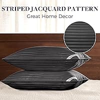 Vista 4 de Basic Beyond Almohadas de cama para dormir, juego de 2 almohadas de tamaño estándar, almohadas alternativas de plumón de lujo, color negro, 20 x 26