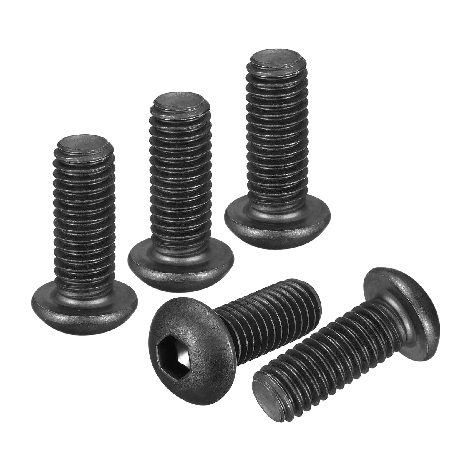 DTGN 3/8"-16x1" Button Head Socket Cap Screws - 10Pack - Good for Road Bicycle, Mountain Bike, Auto, Motorcycle - Carbon Steel Black Oxide - Hex Socket Drive Fasteners — image 1