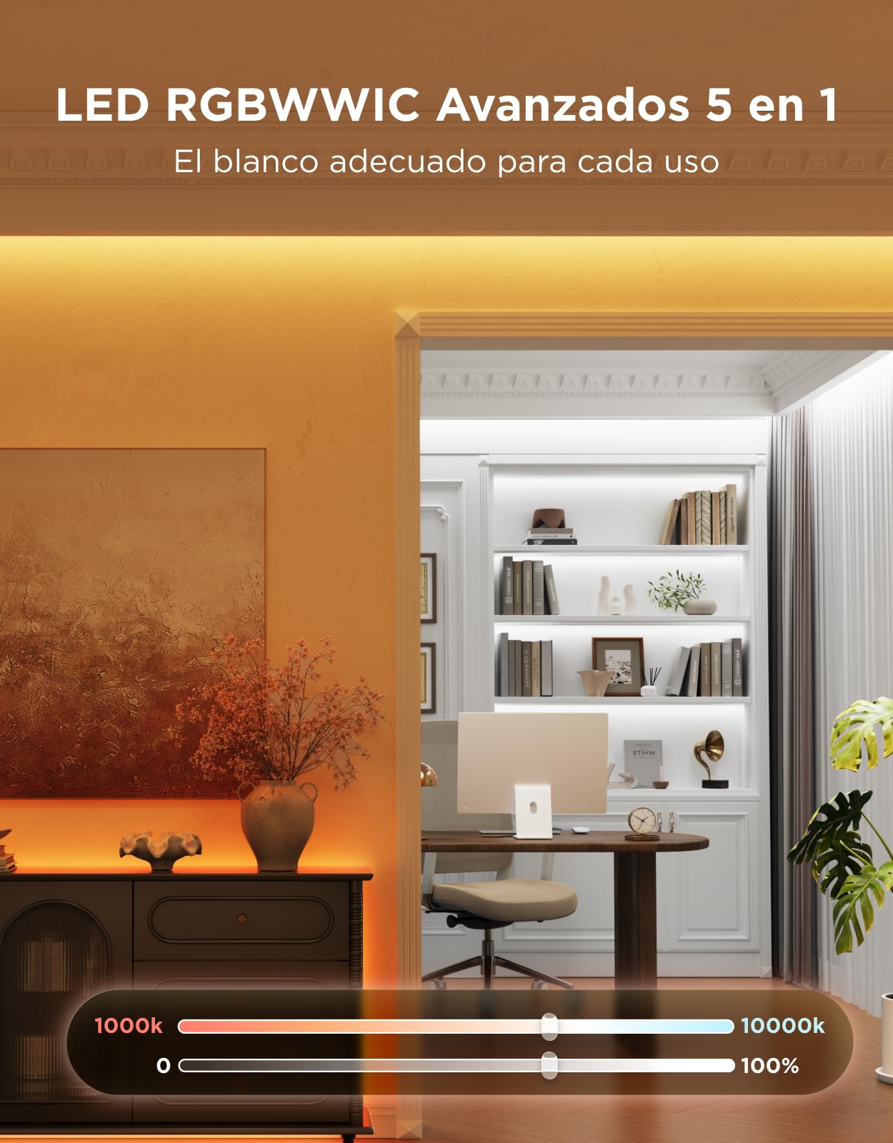 Govee Tira LED 2, 5m RGBWWIC LED WiFi con LuminBlend+, Tira Inteligente | Funciona con Matter, Alexa y Asistente de Google, Tira LED protegida, 100+ Modos de Escena, Sync de Música, Control por App