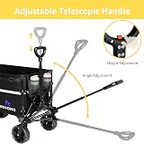 Collapsible Wagon Cart with Wheels Foldable - Folding Utility Heavy Duty Wagons Carts for Grocery Sports Garden Shopping Camping Wheelbarrows ROSONG - 5