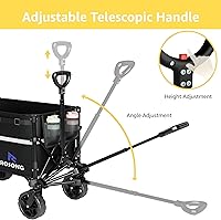 Vista 5 de Carrito plegable con ruedas plegable – Carros plegables resistentes para comestibles, deportes, jardín, compras, camping