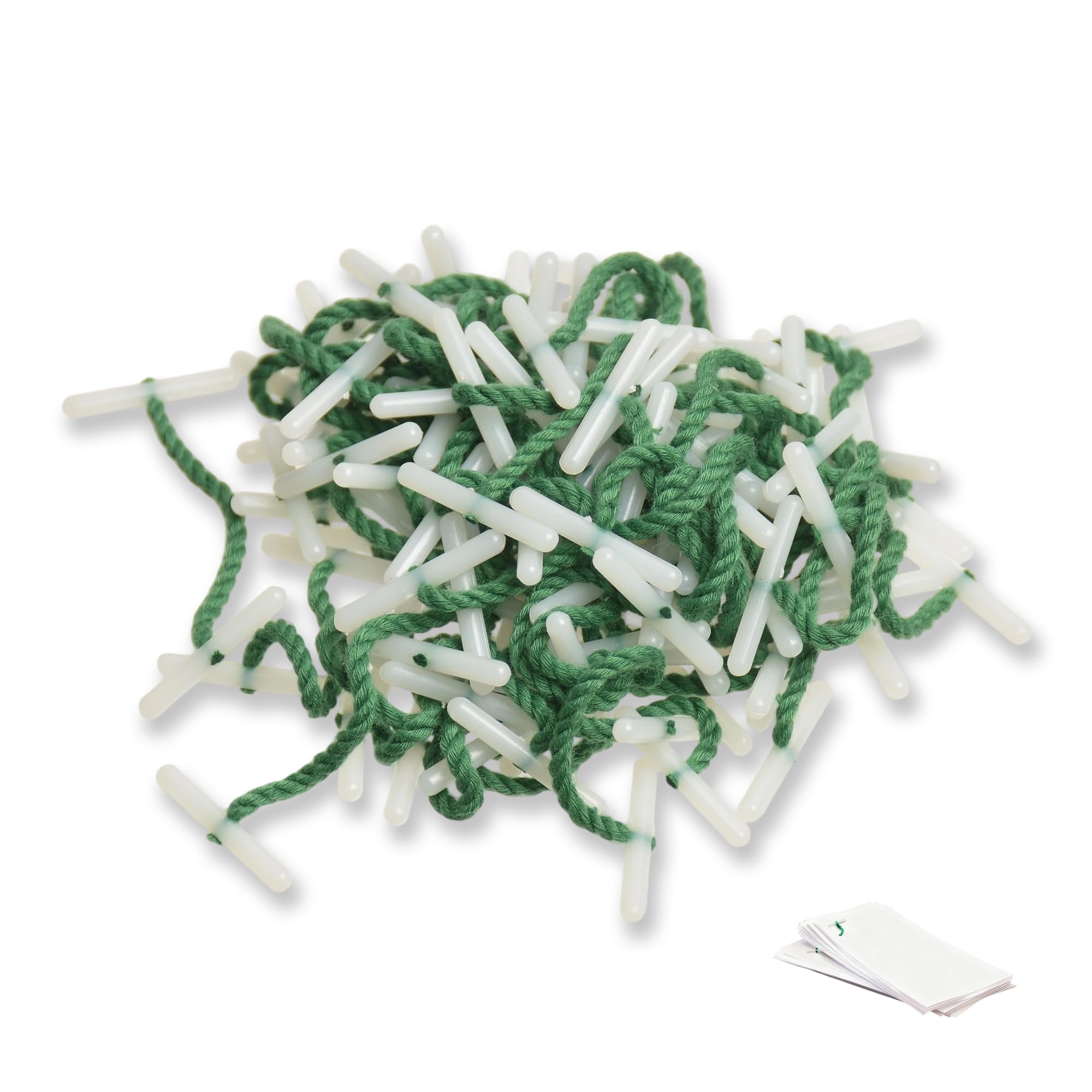 DAQUN 120x76mm Treasury Tags, Treasury Tag Green String with Plastic Ends, Document Fasteners for Office Supplies, Filing, Securing Multi Page Documents