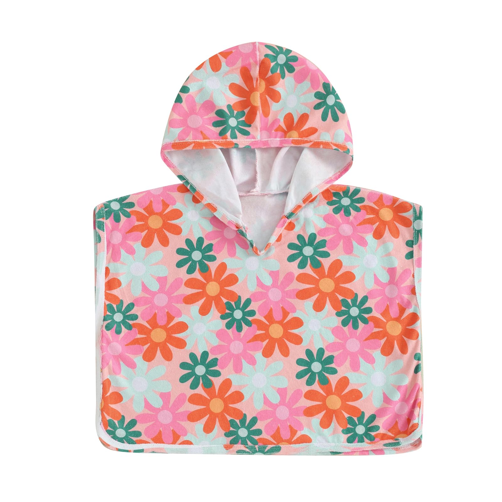 FYBITBO Toddler Baby Girl Boy Hooded Beach Towel Terry Swimsuit Cover Up Poncho Bath Towel Bathing Suit Summer Beach Coverup (Multicolor Flower, 6-12 Months)