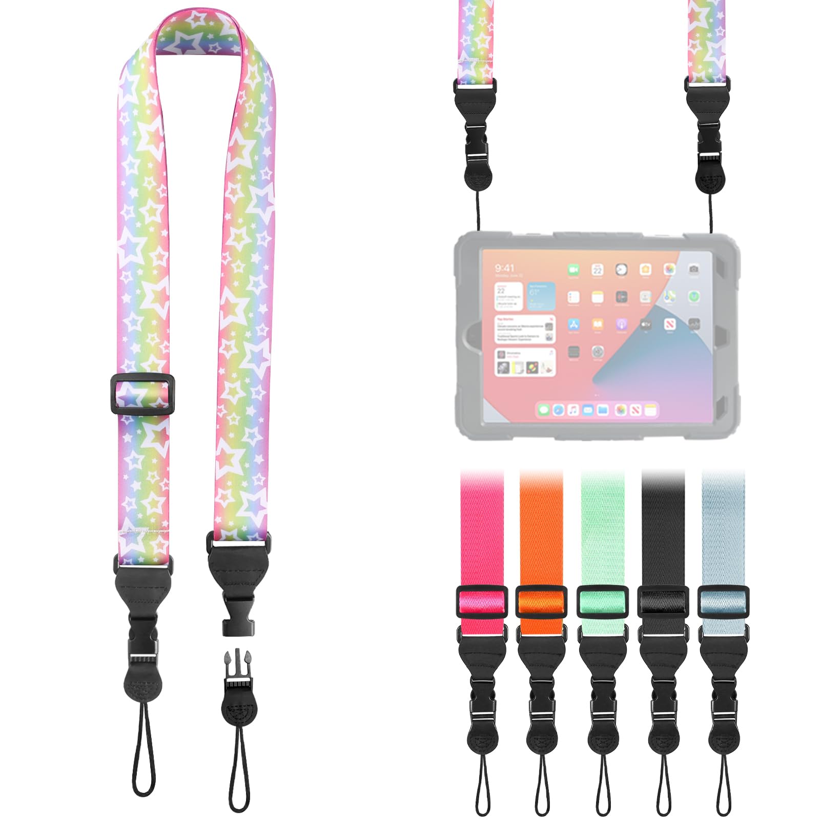 FIEIL Adjustable Shoulder Strap, Nylon Camera Strap, Comfortable Neck Strap for iPad, Cellphone Tablet, Camera, Laptop, Binocular, Luggage Bag (