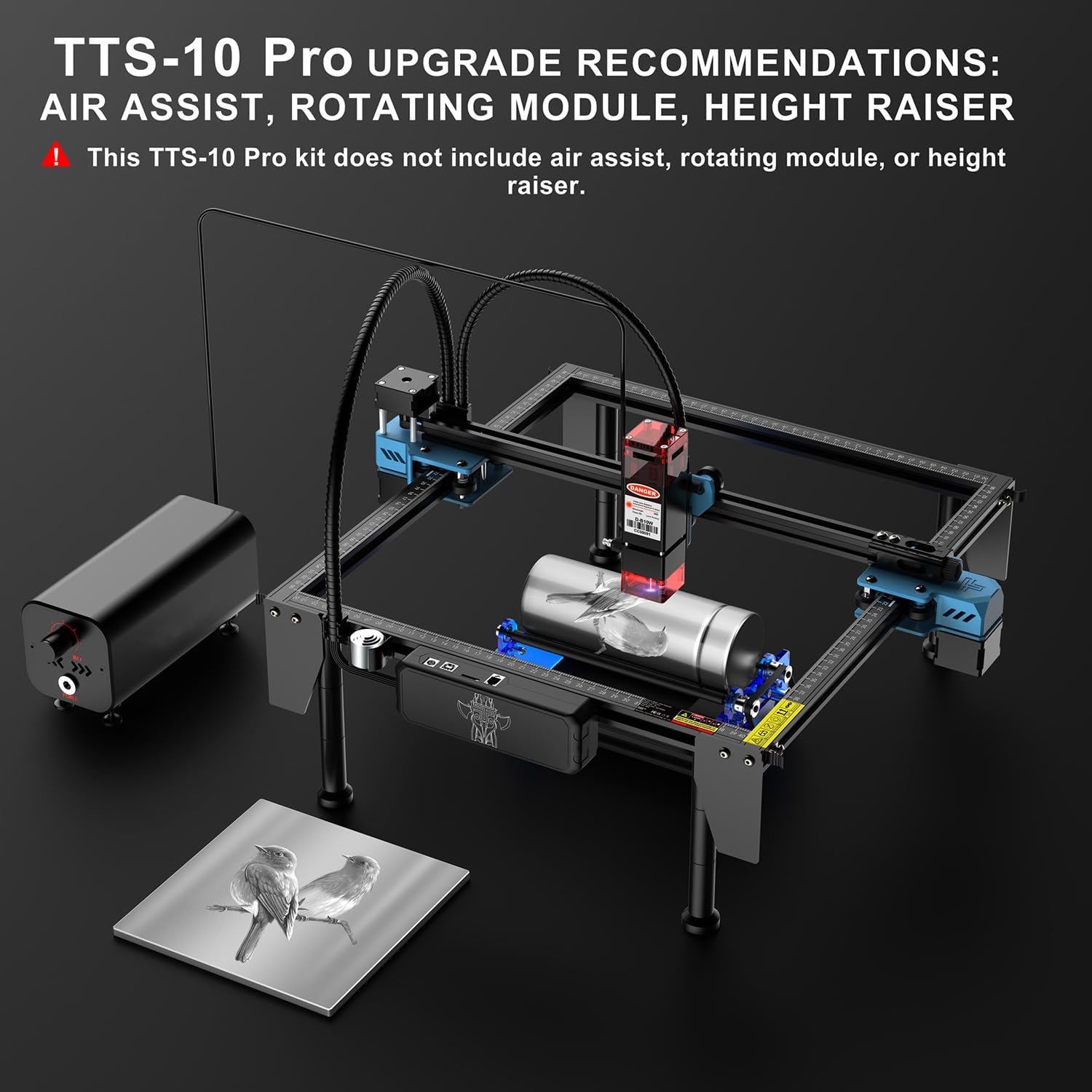 Twotrees TTS-10 PRO 10 W Maszyna do grawerowania laserowego Maszyna do cięcia laserowego Narzędzie do grawerowania laserowego do drewna Metal Aluminium Szkło Skóra