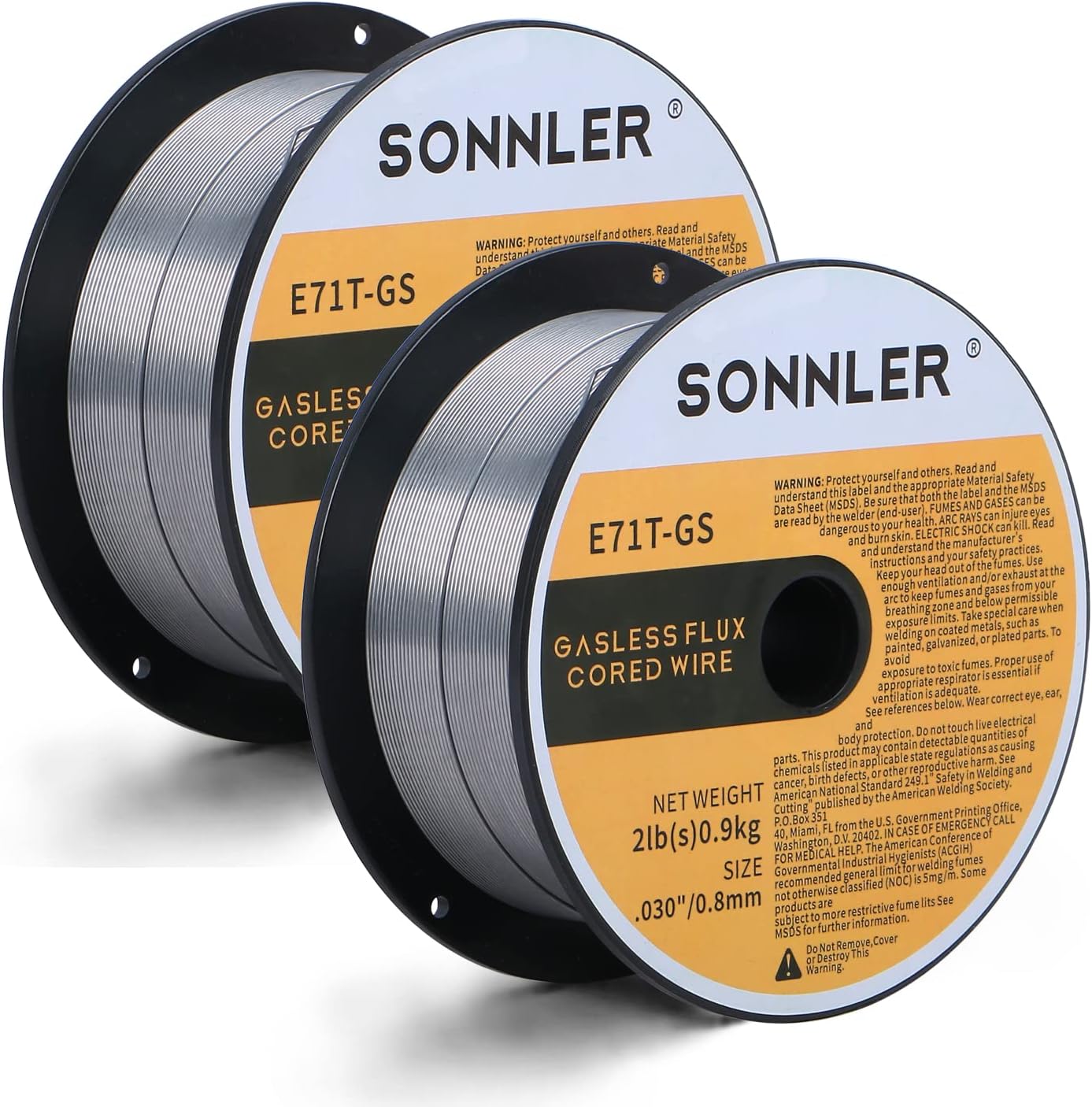 SONNLER Flux Core Wire .030, E71TGS 030 Flux Core Welding Wire 2LB, 0.