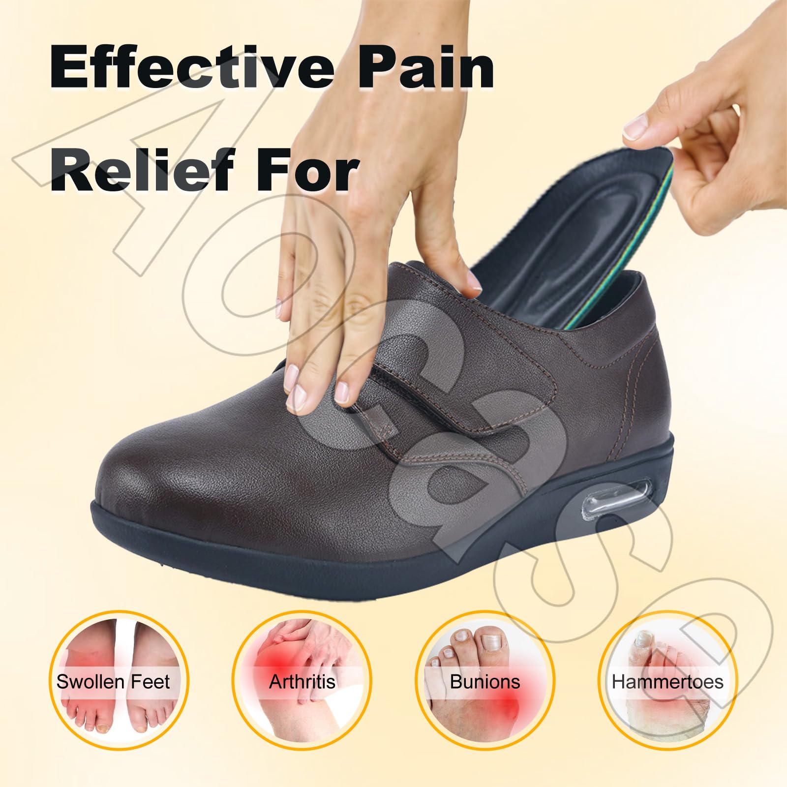 Scarpe Uomo Pianta Larga Scarpe Uomo per Diabetici Scarpe Sportive Ortopedici Slip-on da Donna in Pelle Impermeabile Donna Scarpe Scarpe Ortopediche da Donna