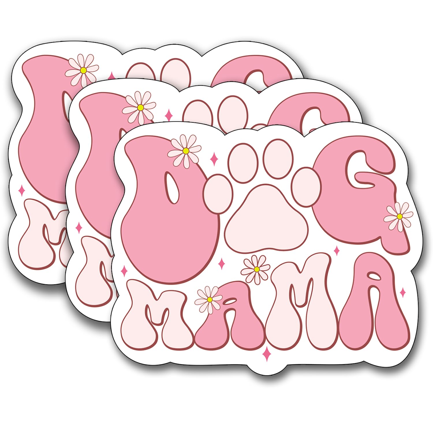 (3Pcs) Dog Mama Sticker, Decal Gifts Mom Decorate Books Laptop Phone Water Bottles Kindles Stickers Tumbler Sticker Waterproof Vinyl Decorate Sticker