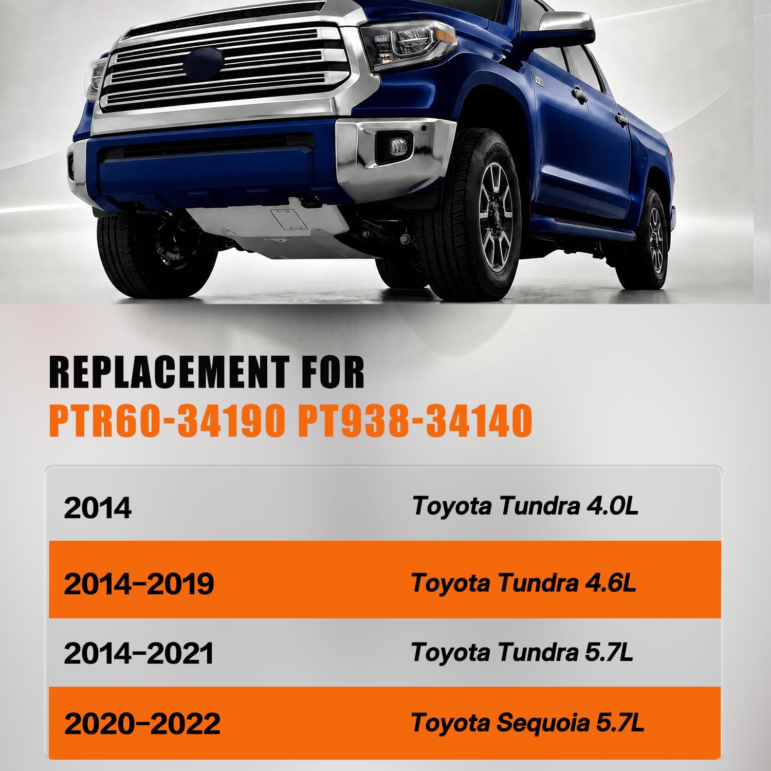 Dermon Placa deslizante delantera para Toyota Tundra TRD PRO 2020-2022 Toyota Sequoia 2014-2021 Repuesto para PTR60-34190 PT938-34140 Protector de motor bajo placa de protección de aluminio