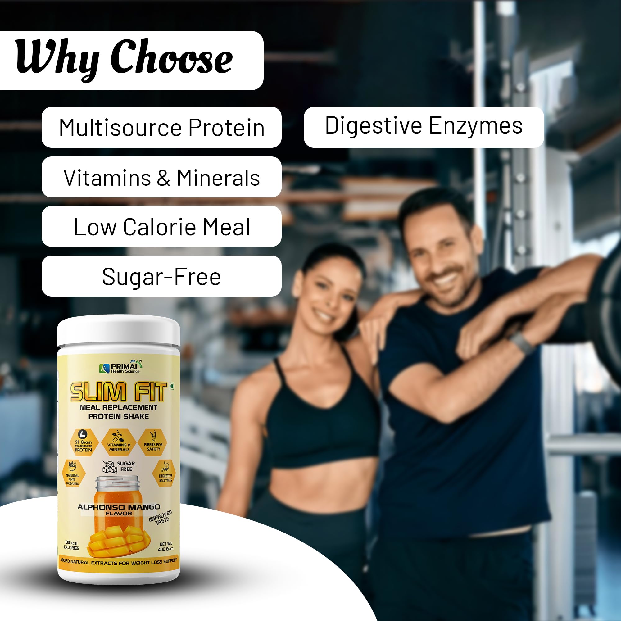 Meal Replacement Protein Shake For Weight Control & Management | Sugar Free | Fiber | Digestive Enzymes | No Transfat | Vitamins & Minerals (Smooth Mango, 400 gram) — Amazon image 3