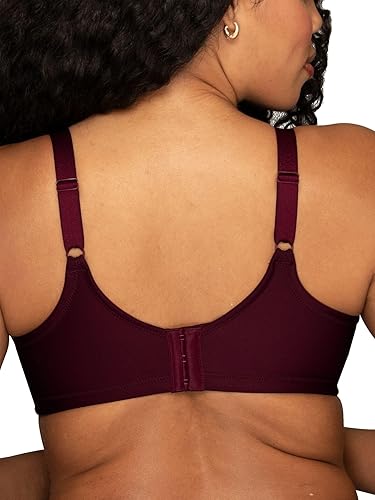 Vanity Fair Women's Full Figure Beauty Back Smoothing Bra, 4-Way Stretch Fabric, Lightly Lined Cups up to H, Wirefree - Sophisticated Plum, 40B 3