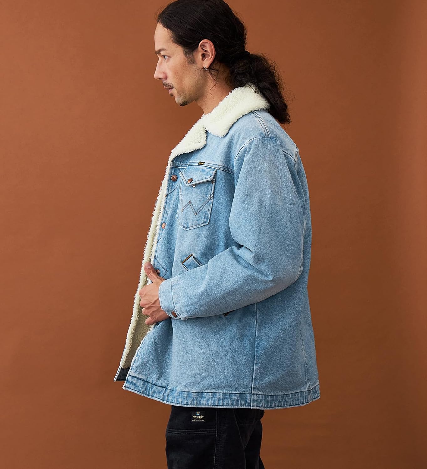 70s USA製 Wranglerラングラー ボアライナー デニム ランチコート