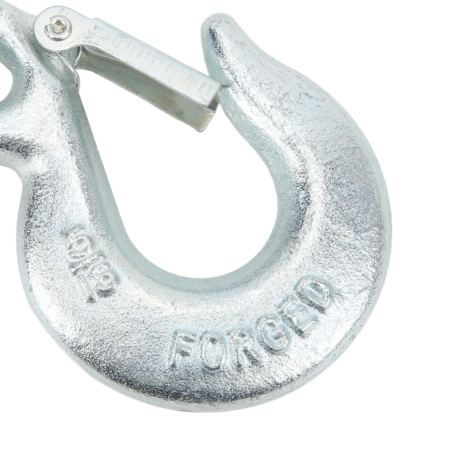 Haki Clevis Wciągarki, Hak ślizgowy Clevis 5/16 Cala z Zatrzaskiem Bezpieczeństwa Hak Holowniczy ze Stali Węglowej o Dużej Wytrzymałości do Haka Wciągarki Przyczepy