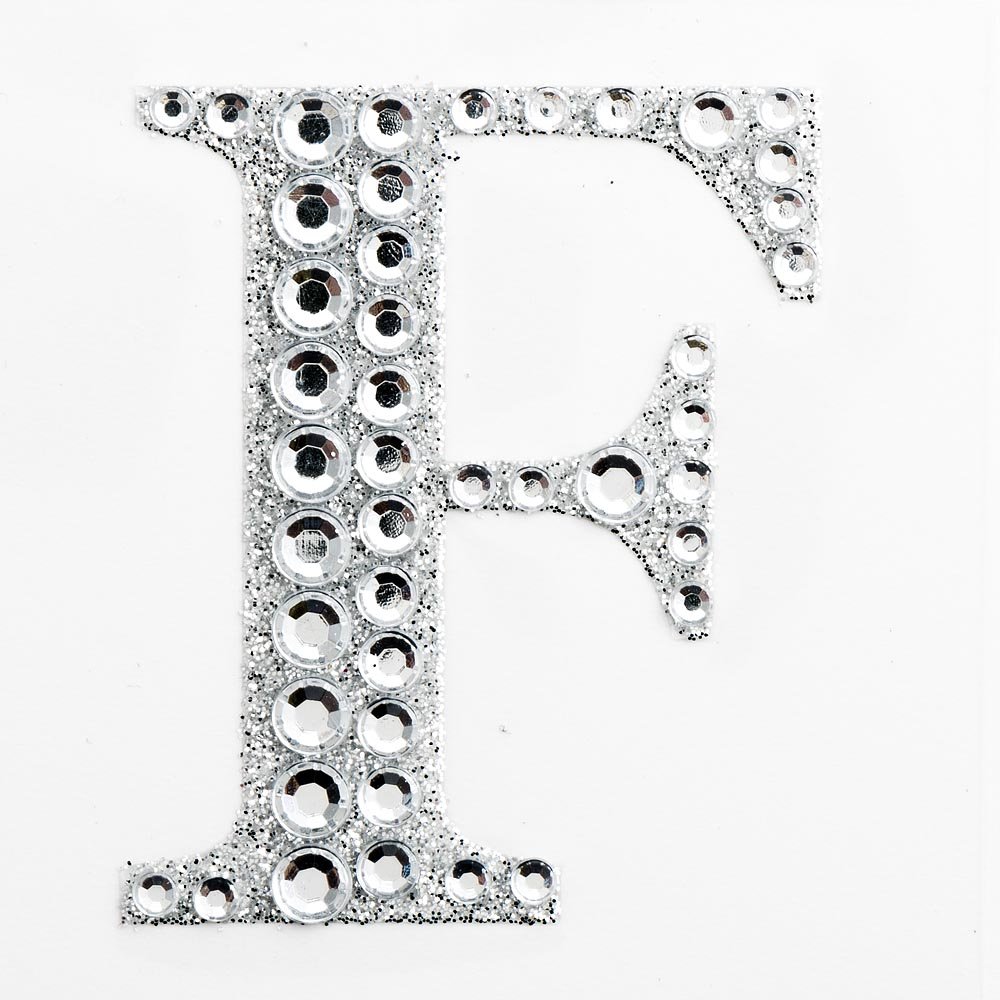 5cm Diamante Self Adhesive Glitter Sticker Letter F