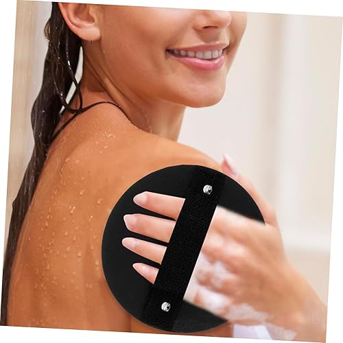 Miniatura 9 de Beaupretty Toalla de baño redonda exfoliante de doble cara para exfoliación de la piel para masaje de espalda, cuello y pies, hecha para un uso
