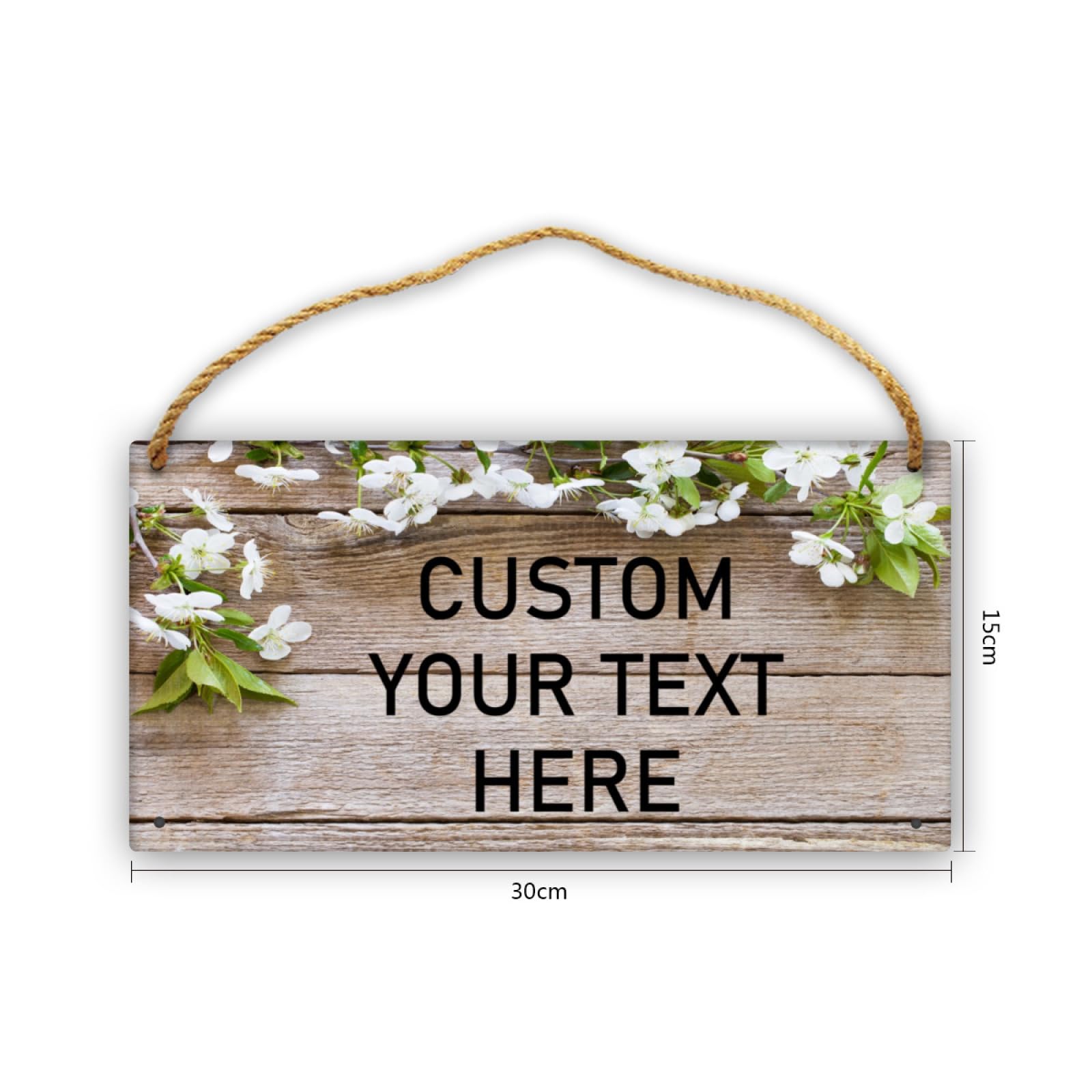 Cartelli Personalizzati in Legno Rustico - Cartelli da Appendere con la Tua Immagine/Logo/Testo per Bar, Casa, Camera da Letto e Decorazione da Parete