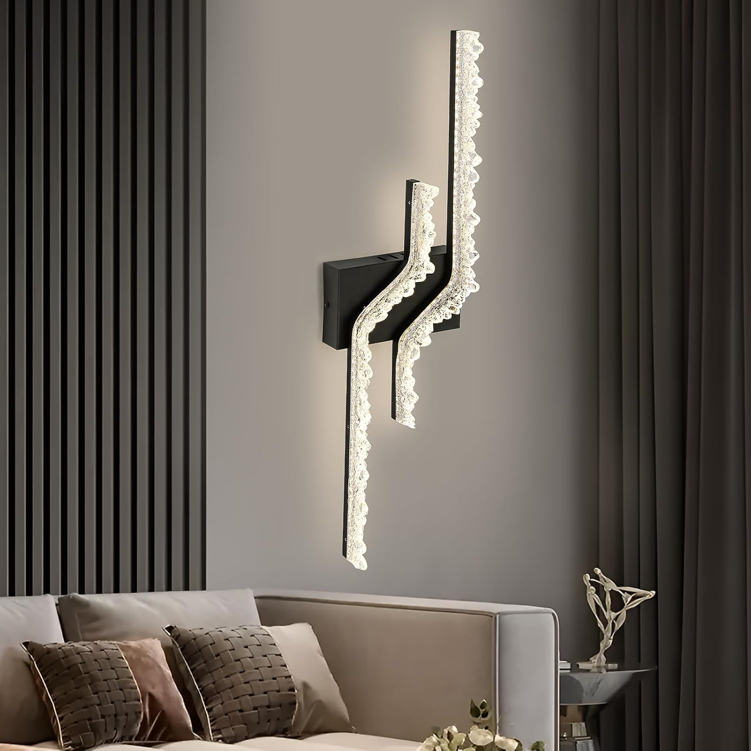 Modern Vanity Light Black 6000k LED Indoor Wall Lamp Acrylic Wall Light Fixture for Bedroom Living Room Hallway.