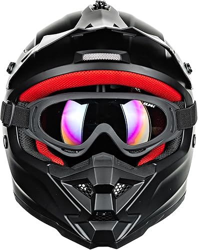 Miniatura 10 de ILM Casco ATV juvenil para niños, motocross, BMX, todoterreno, moto Go Kart, casco DOT ECE, modelo Z705 (naranja fantasía, L)
