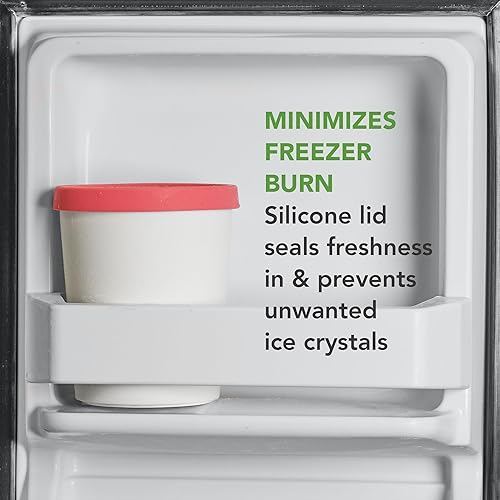 Miniatura 4 de Tovolo Sweet Treat, Recipiente reutilizable para helado casero, frambuesa, cubetas de almacenamiento apilables de 1 cuarto de galón con tapas de