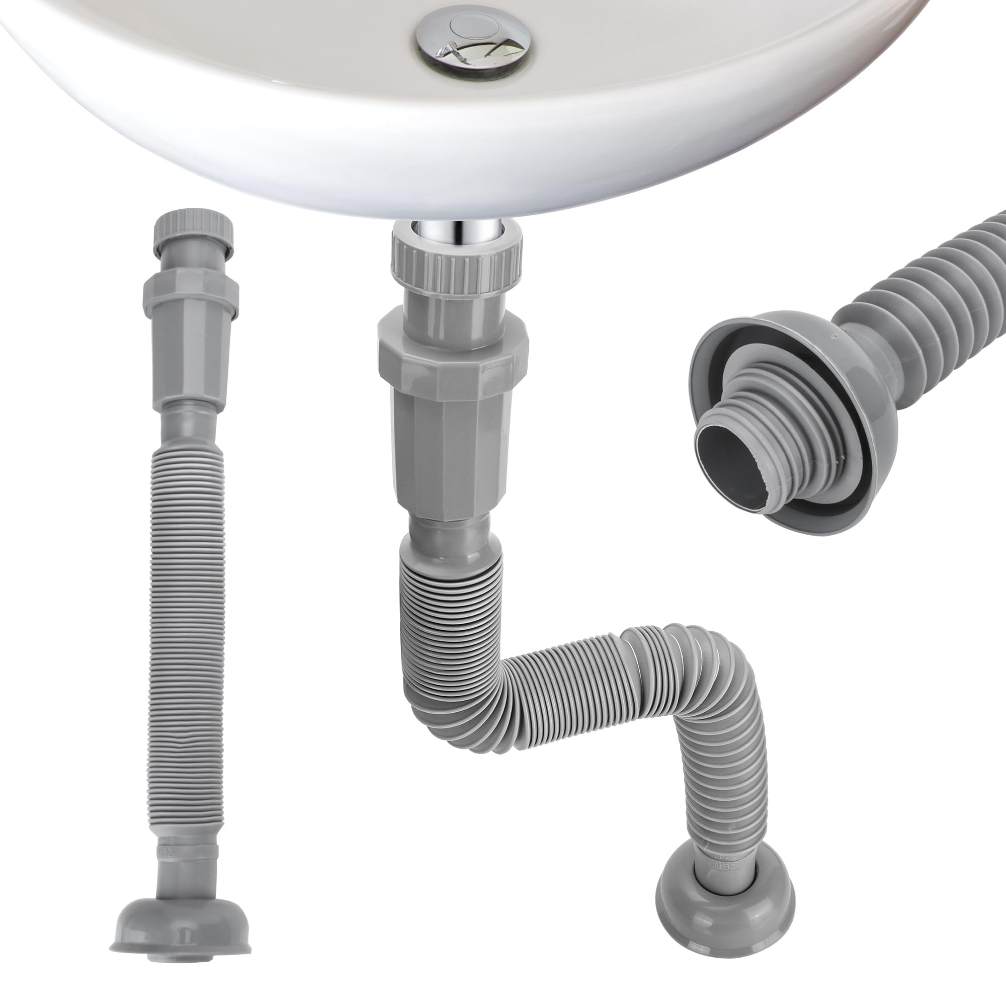 MATUFF Sink drain pipe kit, Flexible Expandable P Trap Sink Drain Pipe ...