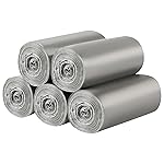 5 Rolls Small Trash Bags - 200 Counts Durable 4 Gallon Small Garbage Bags for home office kitchen Bathroom Bedroom Trash Can linersSilver