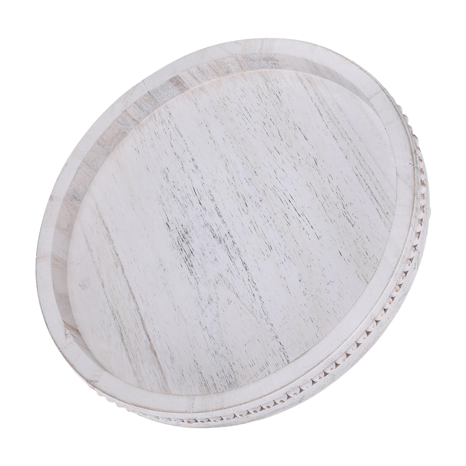 Vassoio Decorativo in Legno Rotondo Stile Rustico per Centrotavola da Cucina o Soggiorno