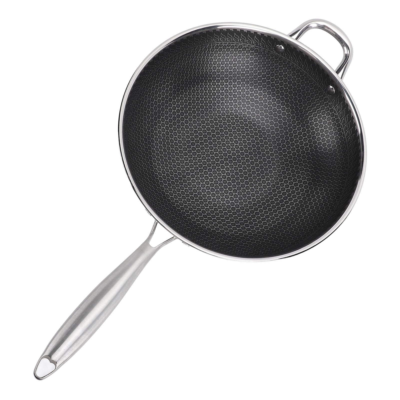 Jeffergarden Patelnia Wok ze Stali Nierdzewnej, 304 Szybka Patelnia z