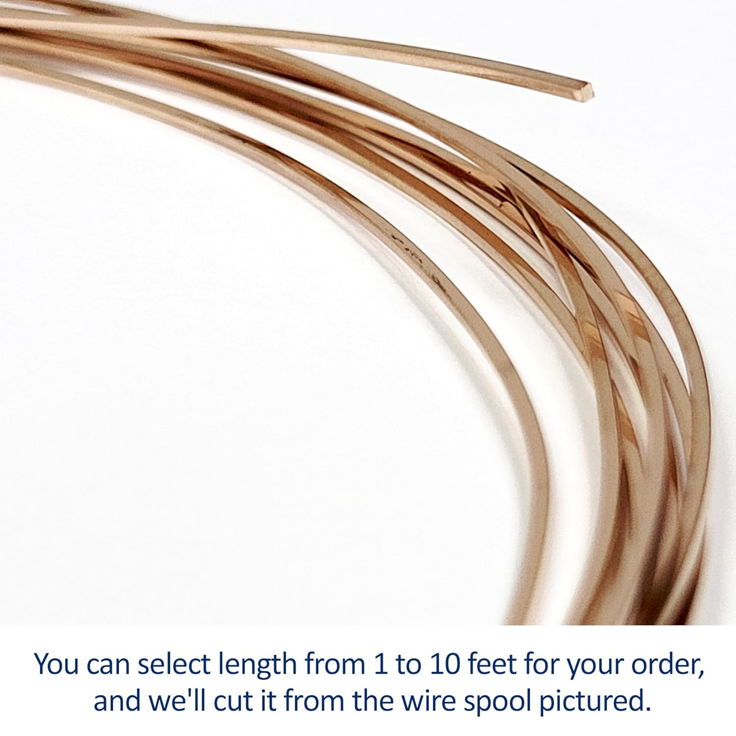 18 Gauge, Square, Half Hard, 14/20 Rose Gold-Filled Wire - 1 FT - for Jewelry Art from WIZART