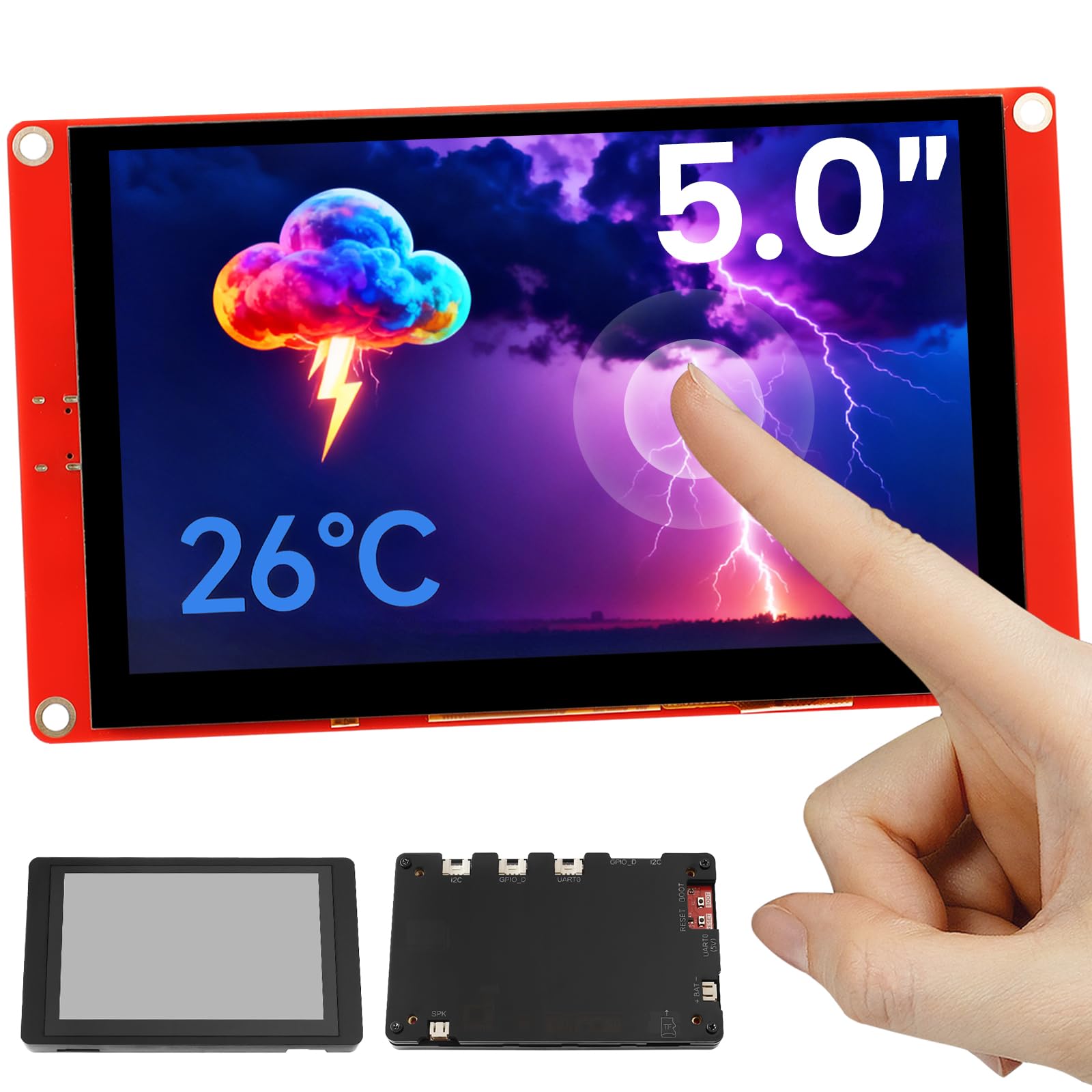 ELECROW ESP32 Display 800×480, 5 Inch HMI Basic ESP32 RGB TFT LCD Touch Screen with Acrylic Case, 32-Bit LX6 Dual-Core Processor, Up to 240MHz,