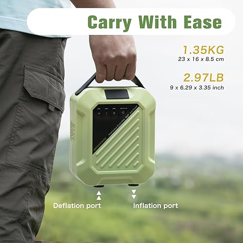 Miniatura 7 de Bomba de aire inteligente SUP de alta presión de 20 PSI, alimentada por batería recargable, inflado y desinflado inteligente de doble etapa, apagado