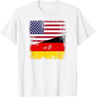 Half German Flag T-Shirt | Vintage Germany USA Gift T-Shirt