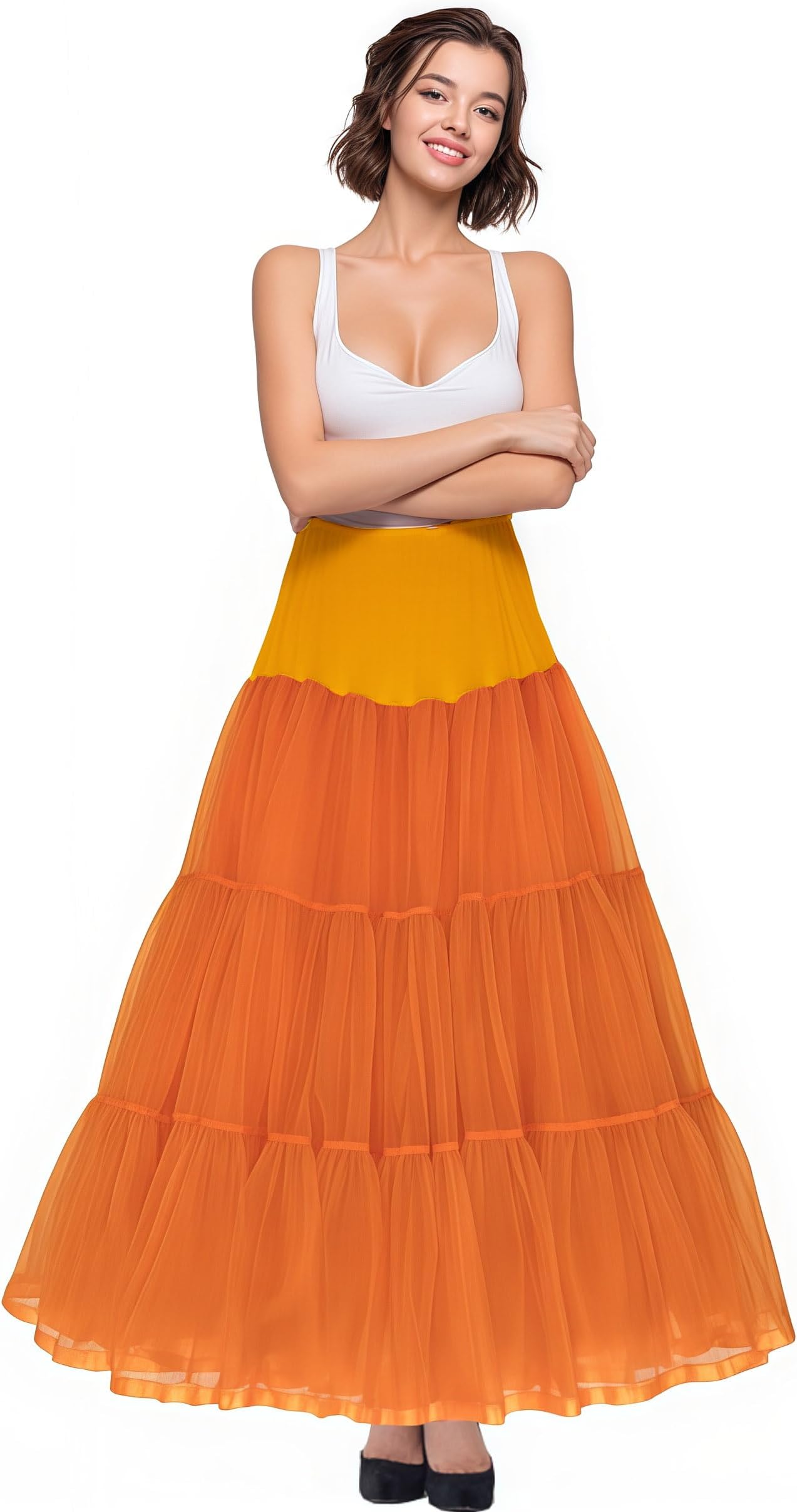 Women's Floor Length Wedding Petticoat Long Underskirt for Formal Dress S-3XL